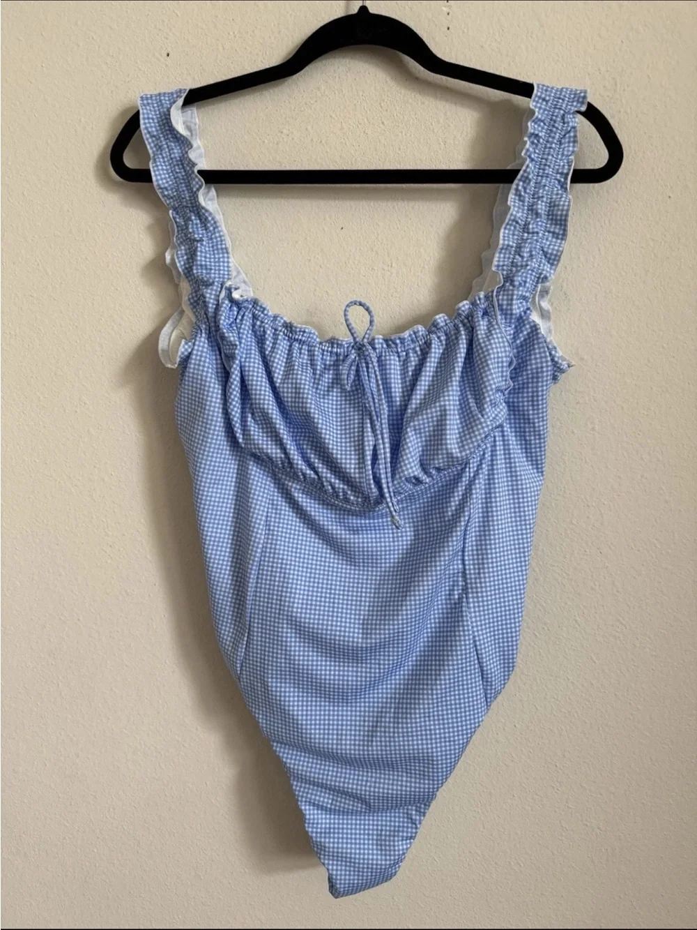 NWT Victoria’s Secret Pink Frankie’s Bikinis Hampton Blue Gingham One Piece XL